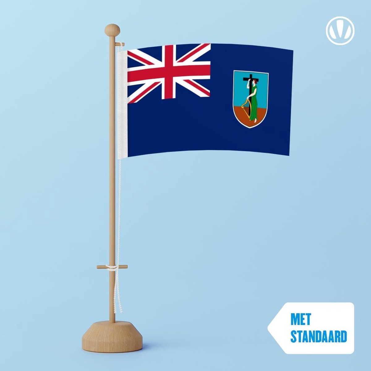 Tafelvlag Montserrat 10x15cm | met standaard